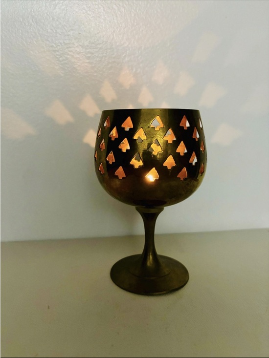 Vintage Other - SOLD! Antique Vintage brass goblet-style candle tea light holder